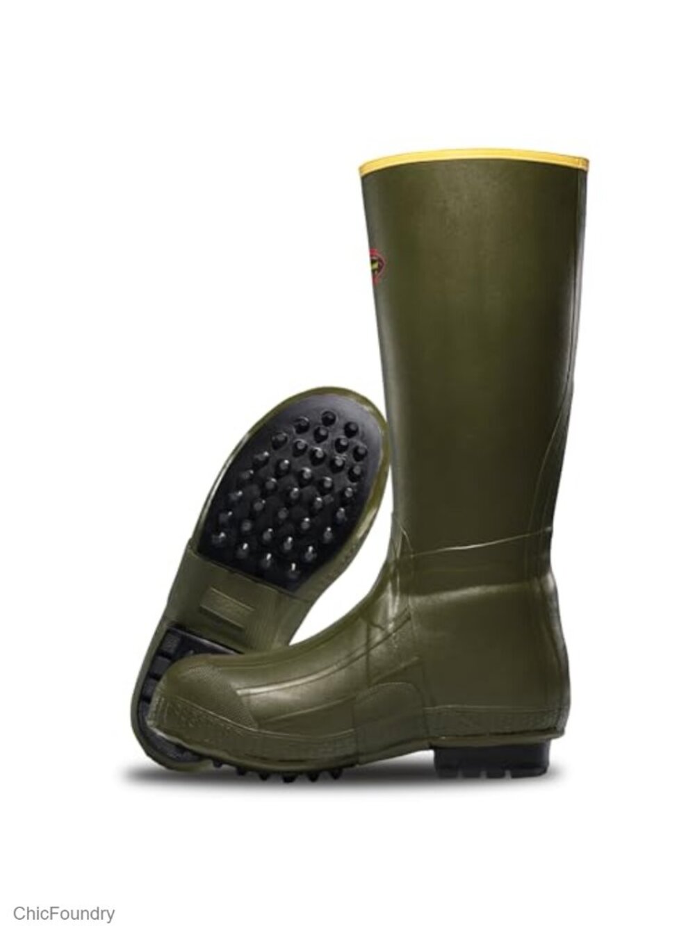 LaCrosse Burly Air Grip 18" Waterproof Rubber Rain Boots Men's Insulated Wool